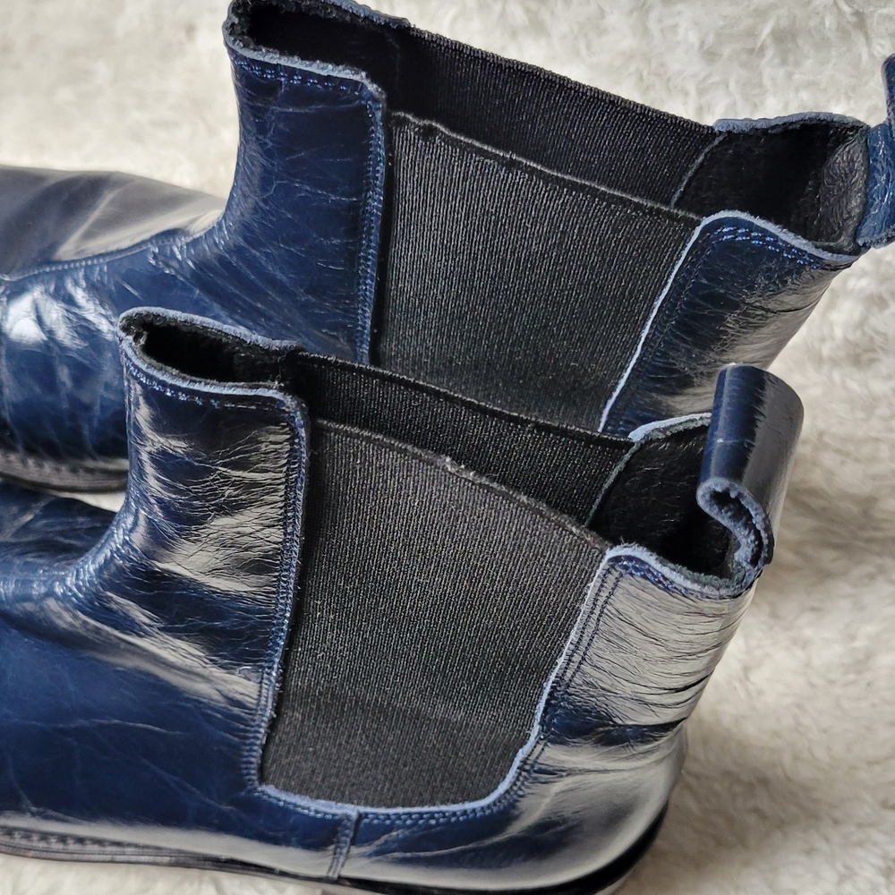 🔥🔥MADE IN SPAIN L'INTERVALLE Women's Navy Ankle Boots Barely Worn - Picture 9 of 16